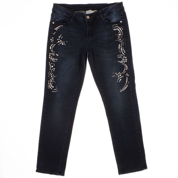 Cg Cg Slim Straight Leg Jeans Size 10 Embellished Blue Stretch Measures 32 x 29 - Picture 1 of 10